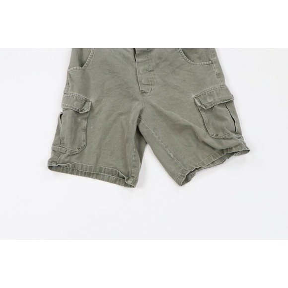 Vintage 90s Blind Skateboards Mens 34 Faded Button Fly Cargo Shorts Green USA - Picture 3 of 8